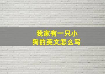 我家有一只小狗的英文怎么写