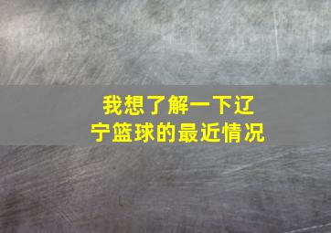 我想了解一下辽宁篮球的最近情况