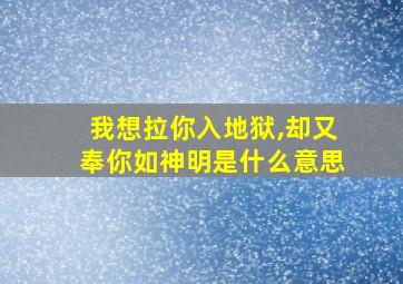 我想拉你入地狱,却又奉你如神明是什么意思