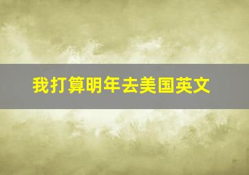 我打算明年去美国英文