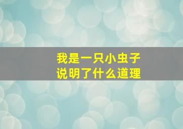 我是一只小虫子说明了什么道理