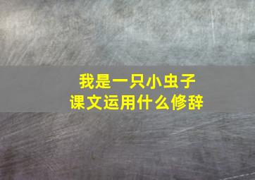 我是一只小虫子课文运用什么修辞