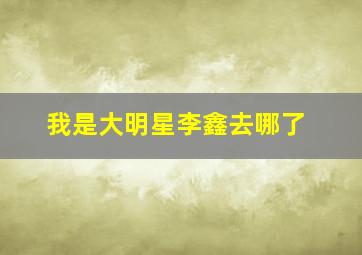 我是大明星李鑫去哪了