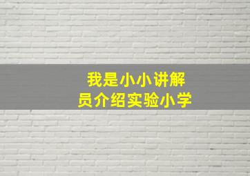 我是小小讲解员介绍实验小学