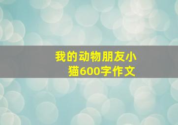 我的动物朋友小猫600字作文