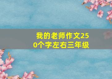 我的老师作文250个字左右三年级