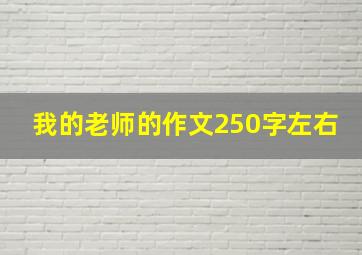 我的老师的作文250字左右