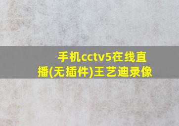 手机cctv5在线直播(无插件)王艺迪录像