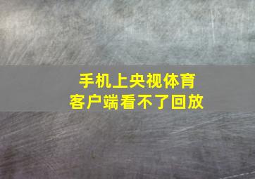 手机上央视体育客户端看不了回放