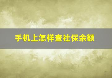 手机上怎样查社保余额