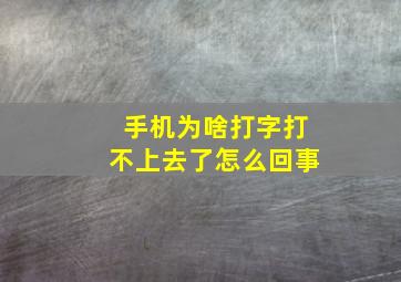 手机为啥打字打不上去了怎么回事