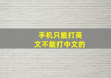 手机只能打英文不能打中文的