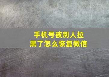 手机号被别人拉黑了怎么恢复微信