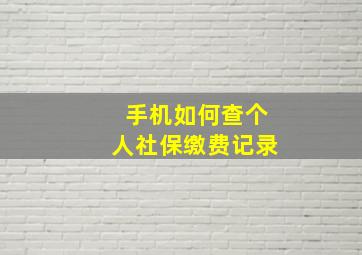 手机如何查个人社保缴费记录