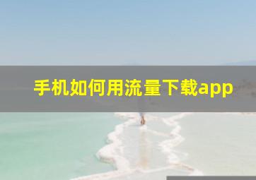 手机如何用流量下载app