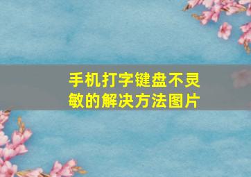 手机打字键盘不灵敏的解决方法图片