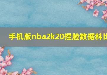 手机版nba2k20捏脸数据科比