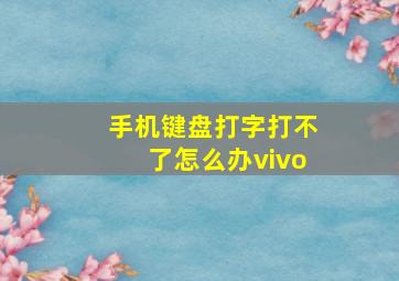 手机键盘打字打不了怎么办vivo