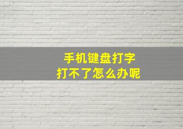 手机键盘打字打不了怎么办呢