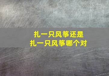 扎一只风筝还是扎一只风筝哪个对