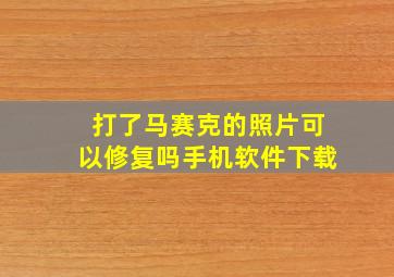 打了马赛克的照片可以修复吗手机软件下载