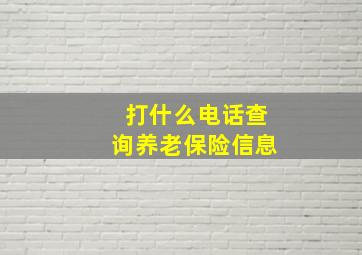 打什么电话查询养老保险信息