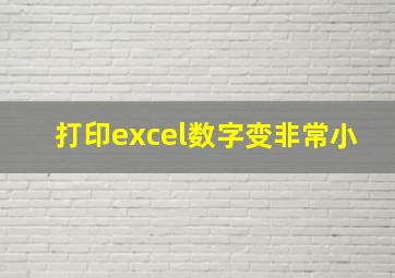 打印excel数字变非常小