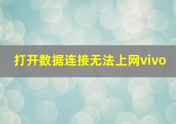 打开数据连接无法上网vivo