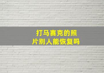 打马赛克的照片别人能恢复吗