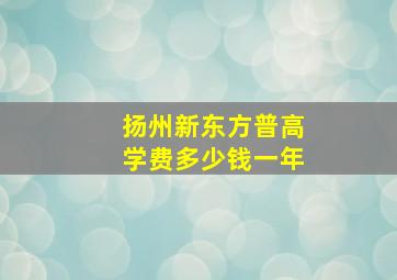 扬州新东方普高学费多少钱一年