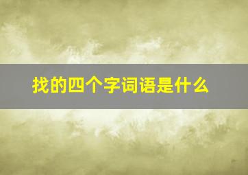 找的四个字词语是什么