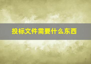 投标文件需要什么东西