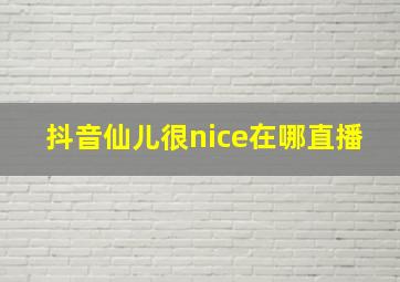 抖音仙儿很nice在哪直播