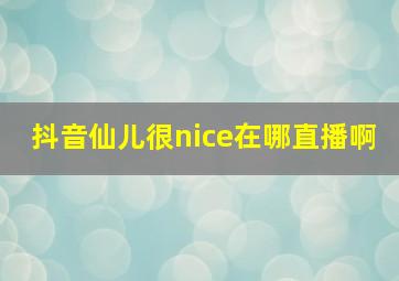 抖音仙儿很nice在哪直播啊