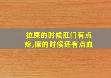 拉屎的时候肛门有点疼,擦的时候还有点血