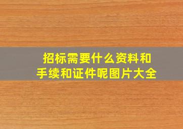 招标需要什么资料和手续和证件呢图片大全