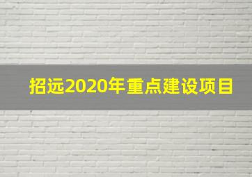 招远2020年重点建设项目