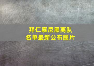 拜仁慕尼黑离队名单最新公布图片