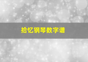 拾忆钢琴数字谱