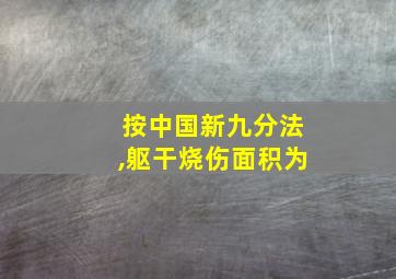 按中国新九分法,躯干烧伤面积为