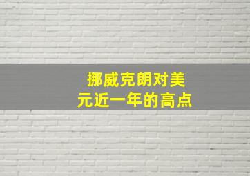 挪威克朗对美元近一年的高点