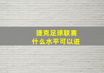 捷克足球联赛什么水平可以进