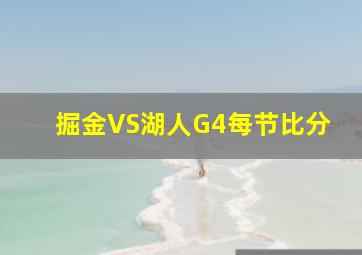 掘金VS湖人G4每节比分