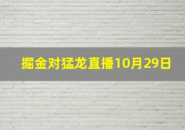 掘金对猛龙直播10月29日