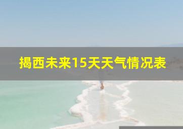 揭西未来15天天气情况表