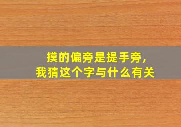 摸的偏旁是提手旁,我猜这个字与什么有关