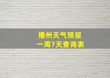 播州天气预报一周7天查询表