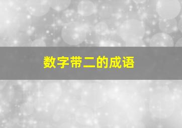 数字带二的成语