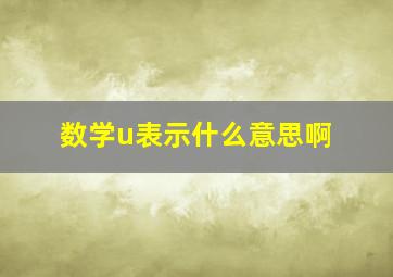 数学u表示什么意思啊