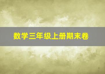 数学三年级上册期末卷